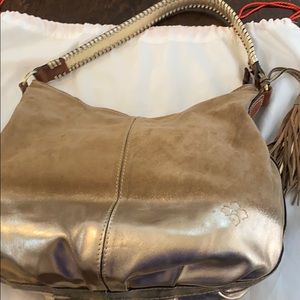Taupe and gold Patricia Nash Hobo bag